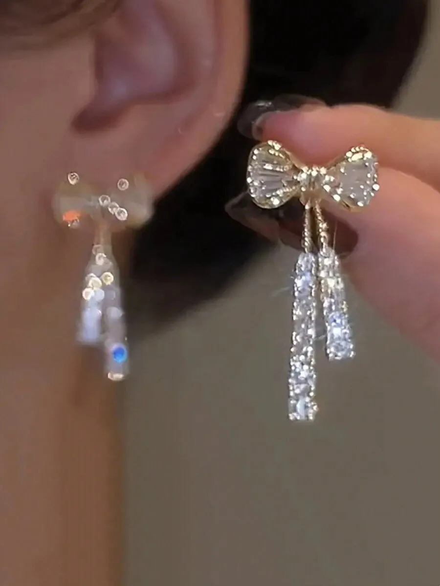 Luxury Gifts Jewelry & Watches Namfleg Mostar - Bow Crystal Drop Earrings For Women