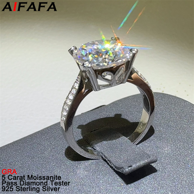 Moissanite Ring - New 5 Carat D Color VVS1