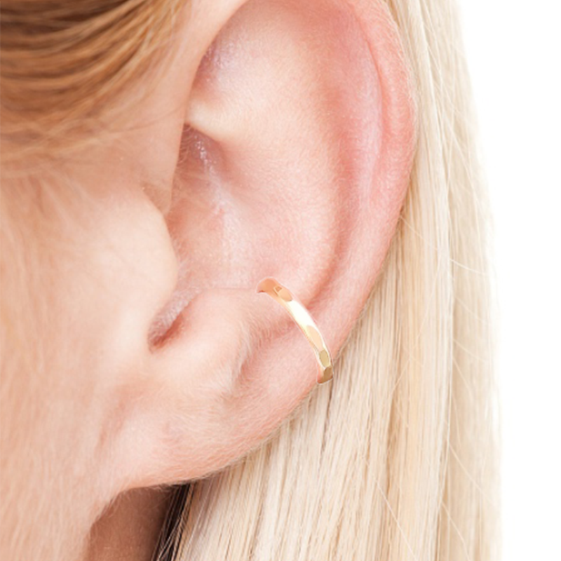 Ear Cuff No Piercing - 925 Silver Ear Clip 14K Gold