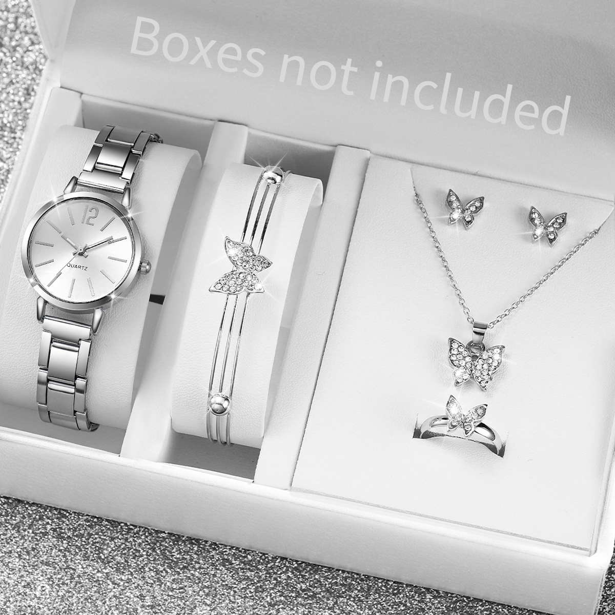 Jewelry Clasp Watches - 6PCS Fashion Women's Quartz Watch Silver