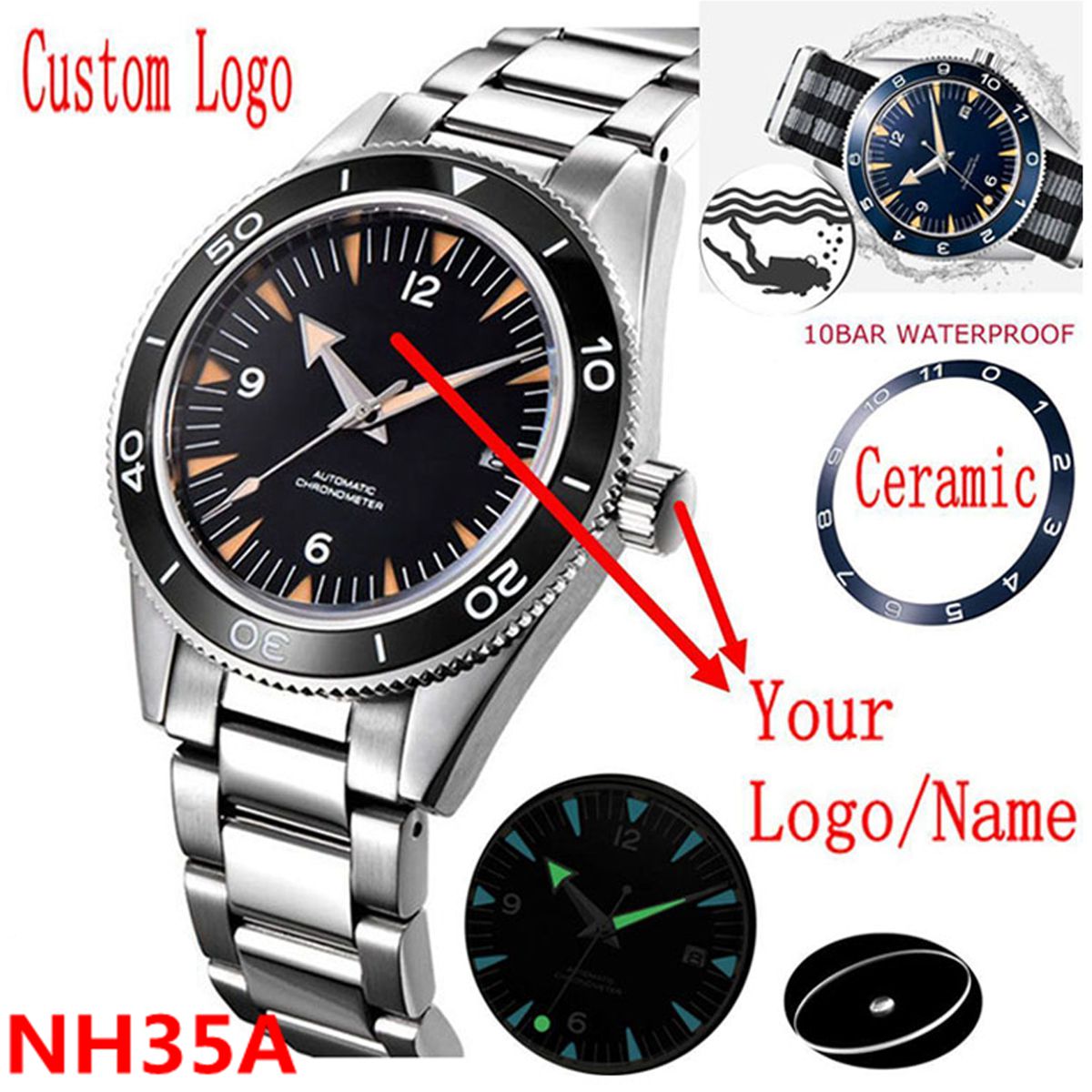 Custom Logo NH35 Movement Watc - Jewelry Style Watches บทวิจารณ์และราคา