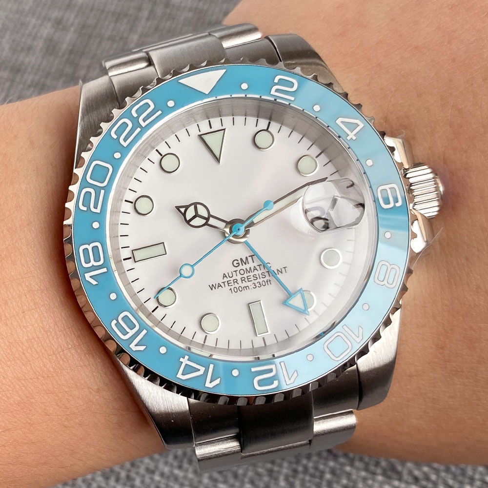 Customized 40mm Ice Blue Dial  - Jewelry Clasp Watches บทวิจารณ์และราคา