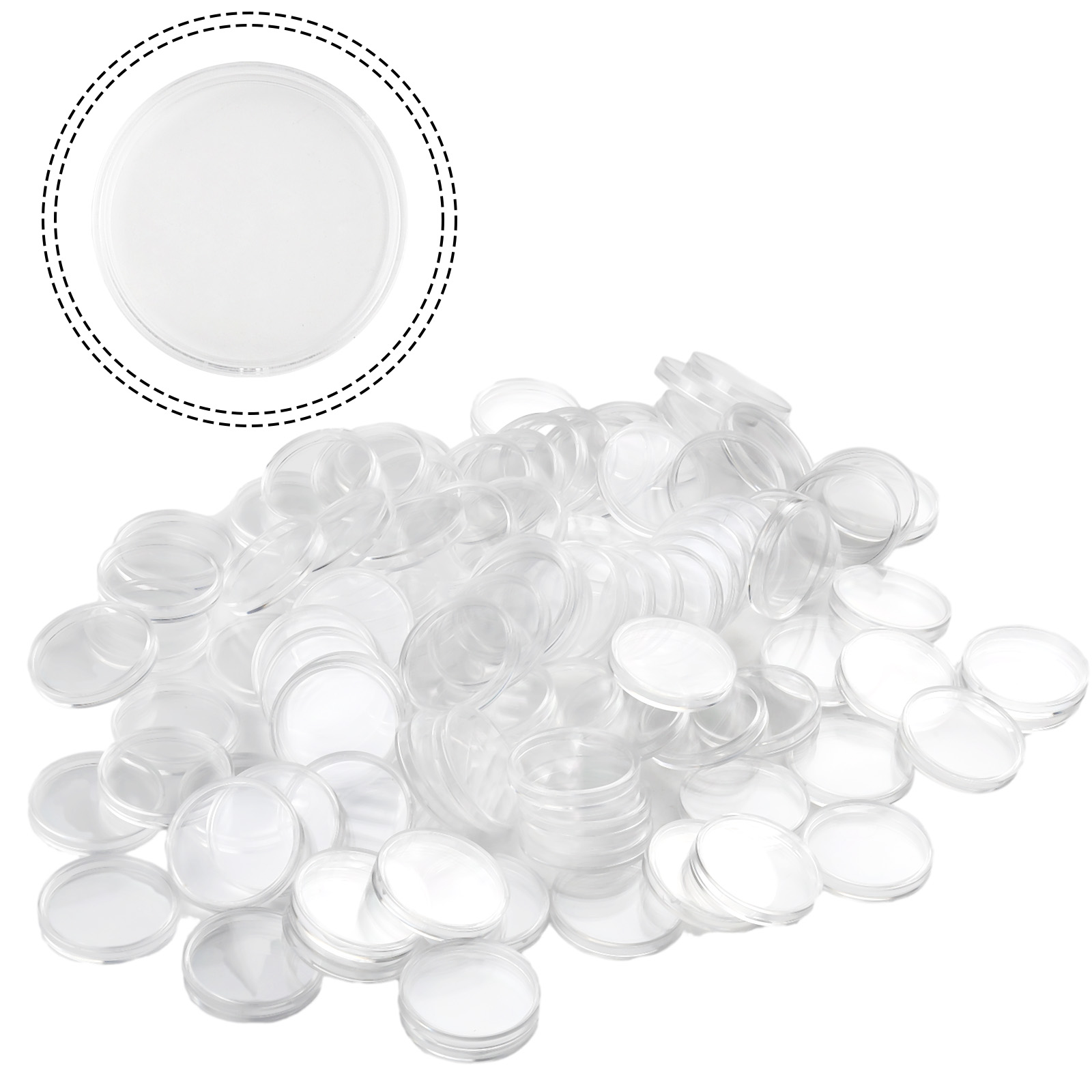 100 Clear Plastic Coin Capsule - Collectors Coins Jewelry & Watches Of Smithtown Photos บทวิจารณ์และราคา