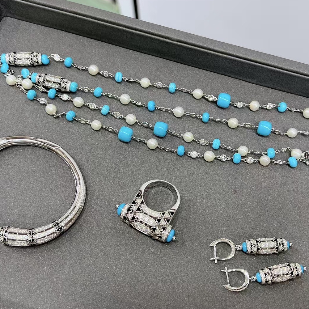 KQDANCE Luxury Solid 925 Silve - Turquoise Stone Ring บทวิจารณ์และราคา