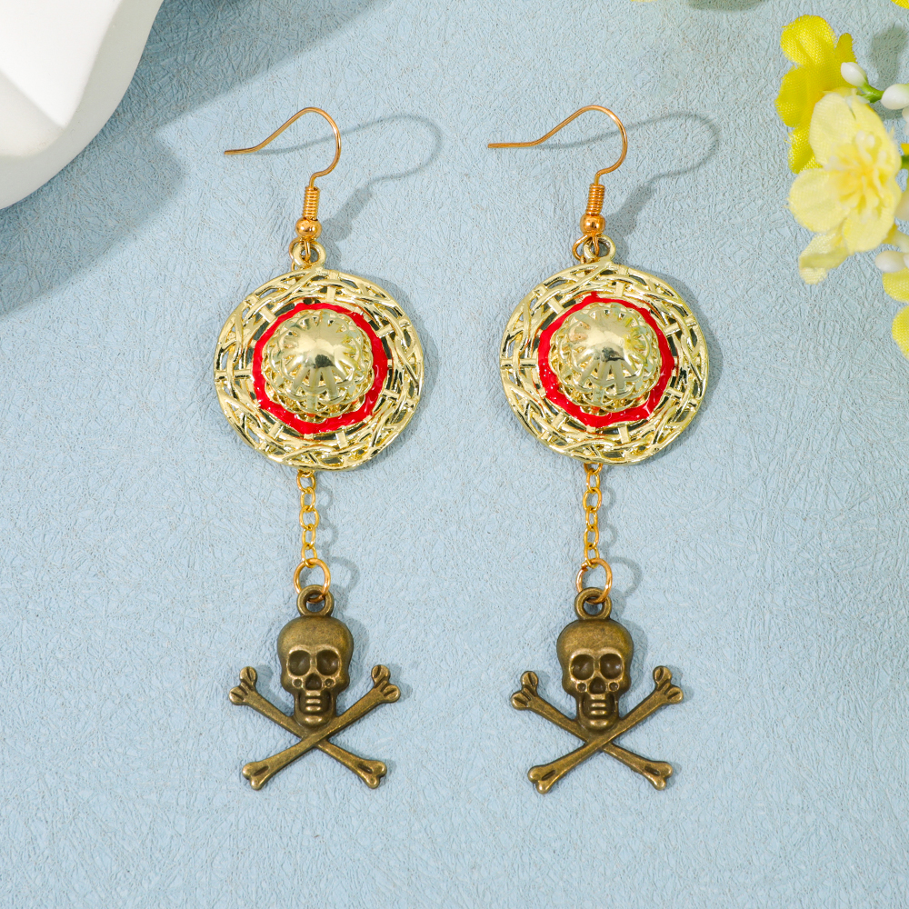 One Piece Luffy Anime Skull Da - Drop Earrings บทวิจารณ์และราคา