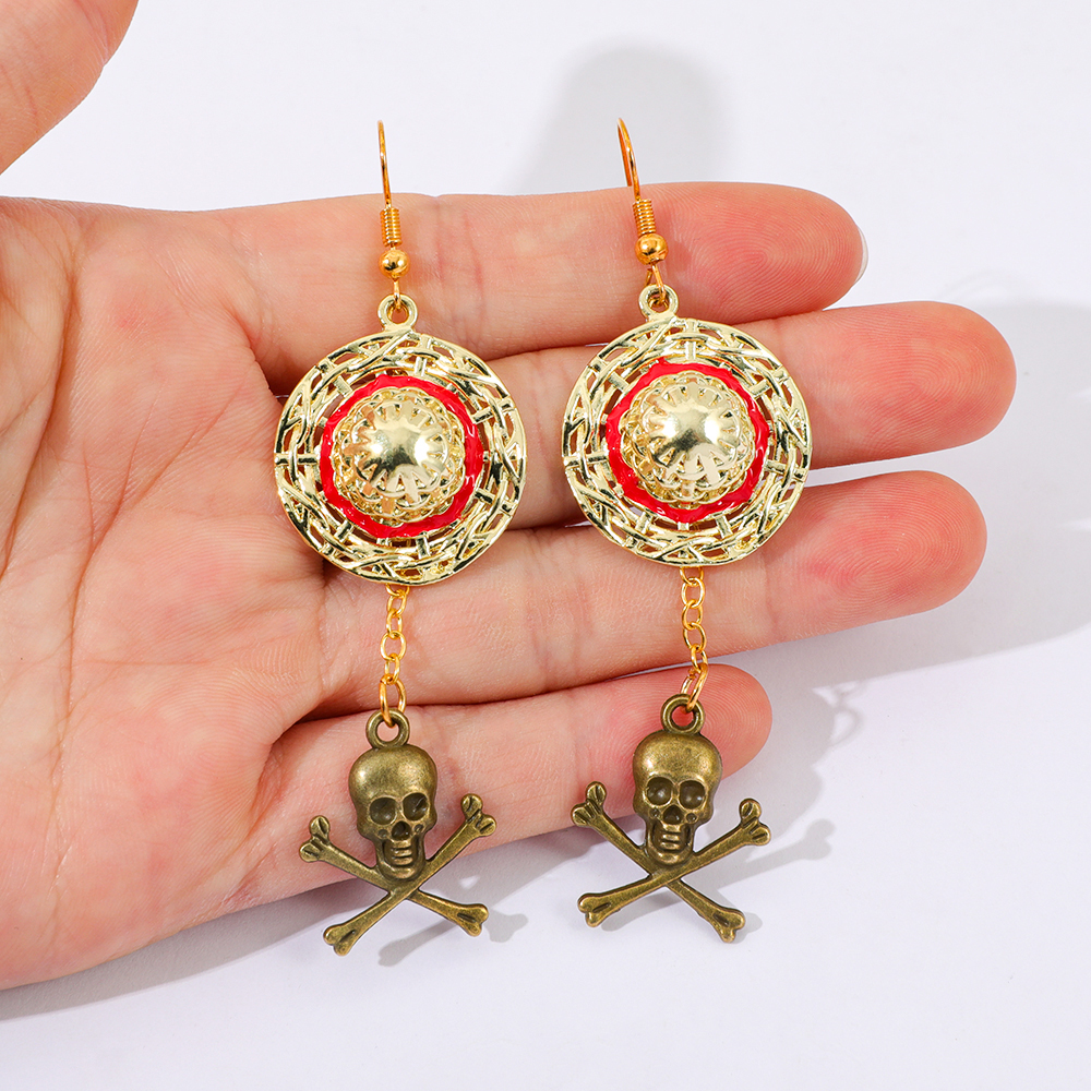 One Piece Luffy Anime Skull Da - Drop Earrings บทวิจารณ์และราคา