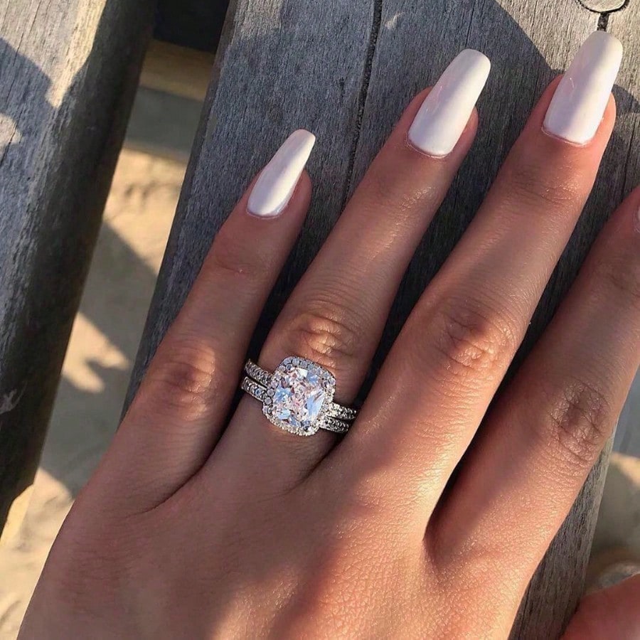 2Pcs Women's Fashion Noble Zir - Moissanite Ring บทวิจารณ์และราคา