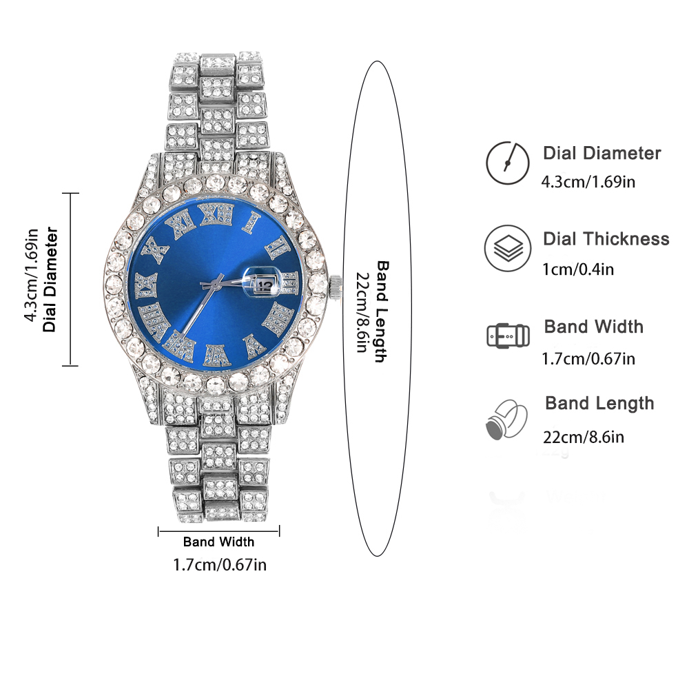3pcs Hip-hop Watch Jewelry Set - Jewelry Clasp Watches บทวิจารณ์และราคา