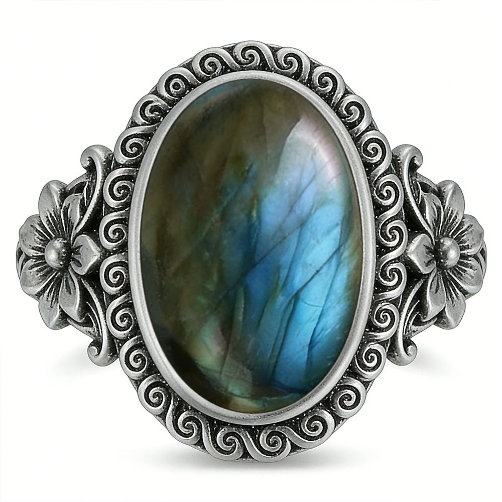 925 Sterling Silver Natural La - Turquoise Stone Ring บทวิจารณ์และราคา