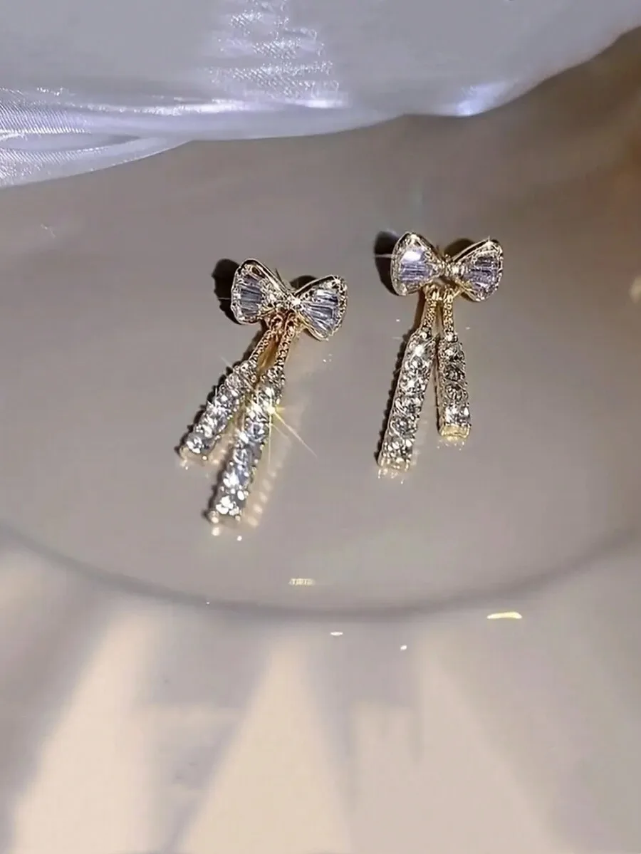 Bow Crystal Drop Earrings For  - Luxury Gifts Jewelry & Watches Namfleg Mostar บทวิจารณ์และราคา