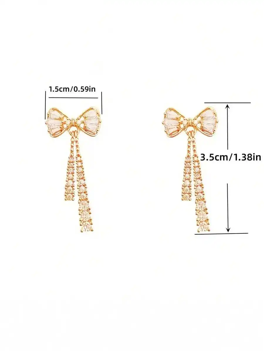 Bow Crystal Drop Earrings For  - Luxury Gifts Jewelry & Watches Namfleg Mostar บทวิจารณ์และราคา