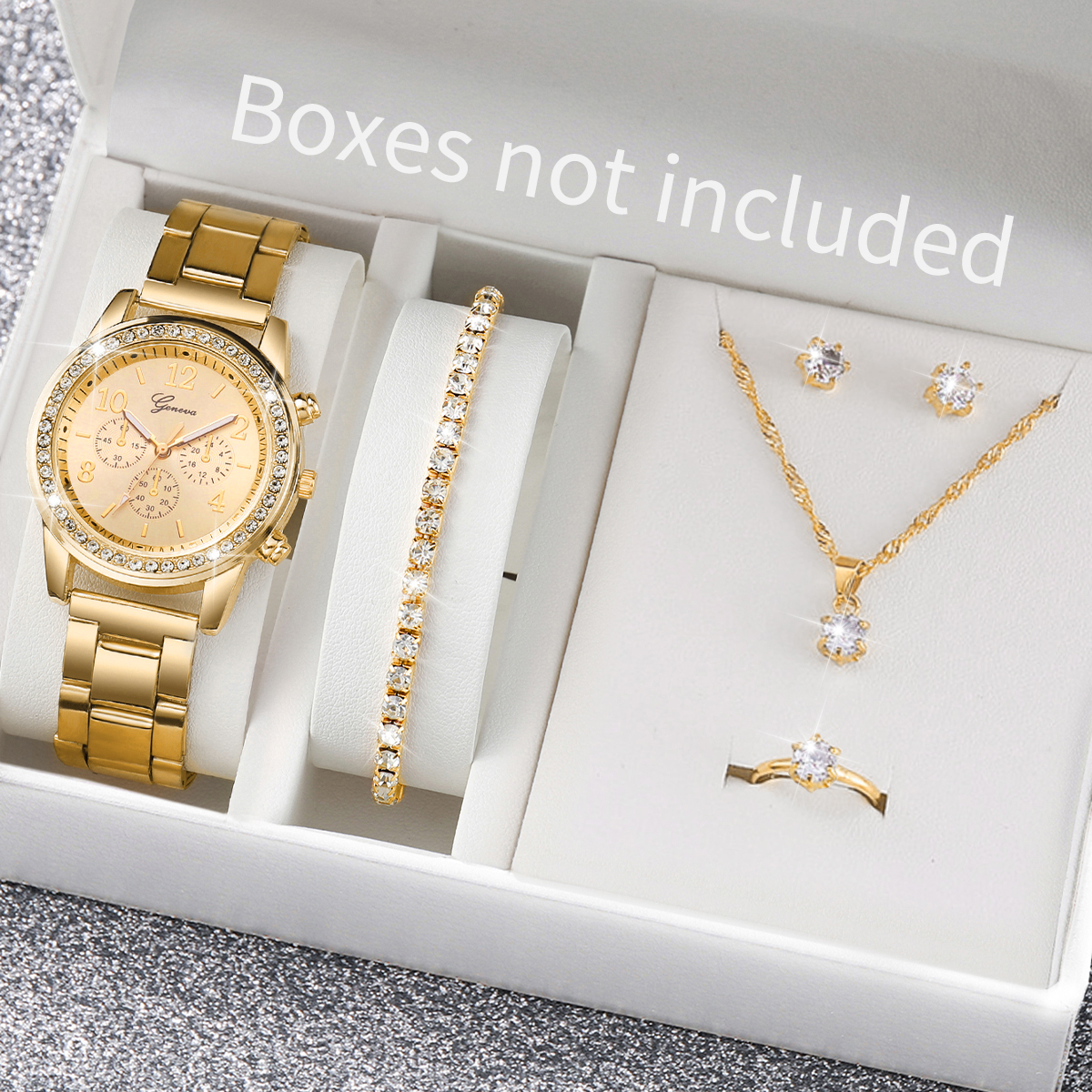 6PCS/Set Fashion Rhinestone Wo - Jewelry Clasp Watches บทวิจารณ์และราคา