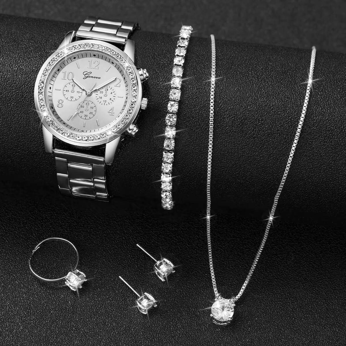 6PCS/Set Fashion Rhinestone Wo - Jewelry Clasp Watches บทวิจารณ์และราคา