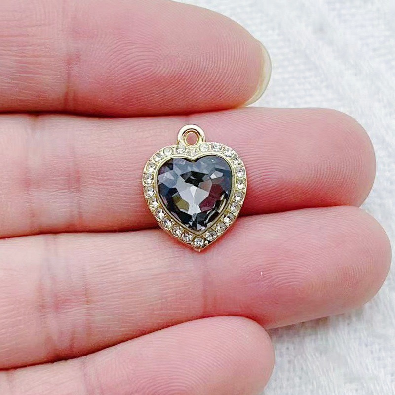 10pcs heart-shaped inlaid colo - Drop Earrings บทวิจารณ์และราคา