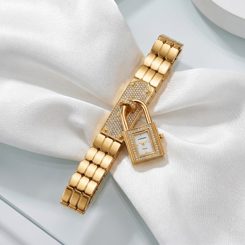 Gold Lock-Shaped Women's Watch - Jewelry Clasp Watches บทวิจารณ์และราคา