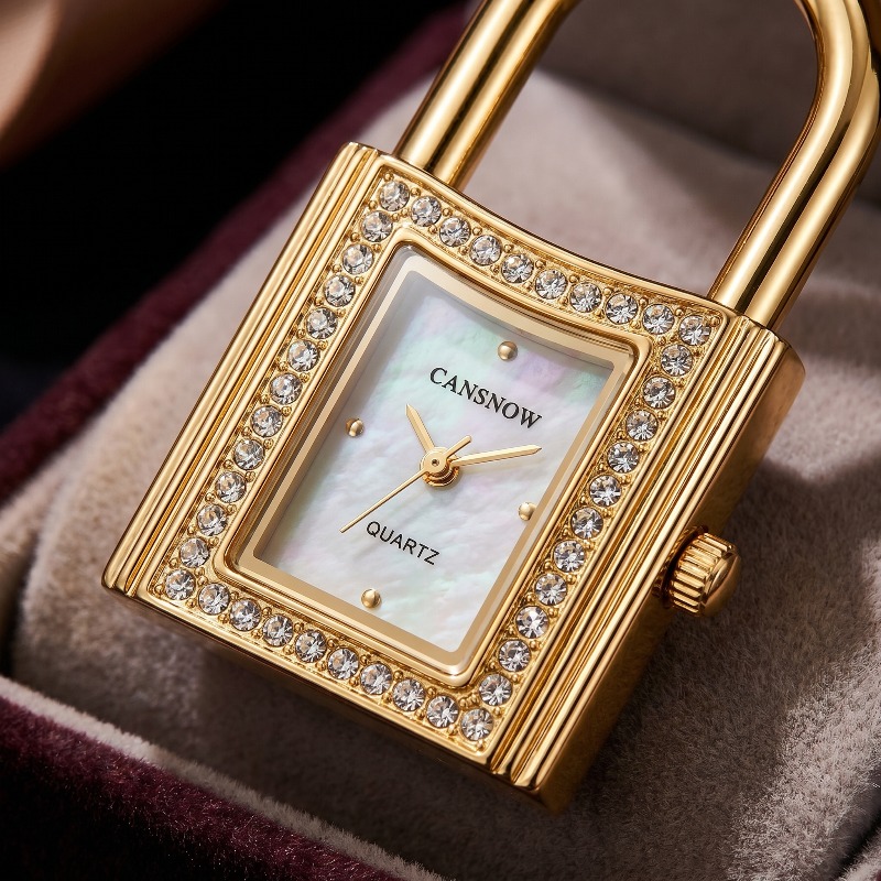 Gold Lock-Shaped Women's Watch - Jewelry Clasp Watches บทวิจารณ์และราคา