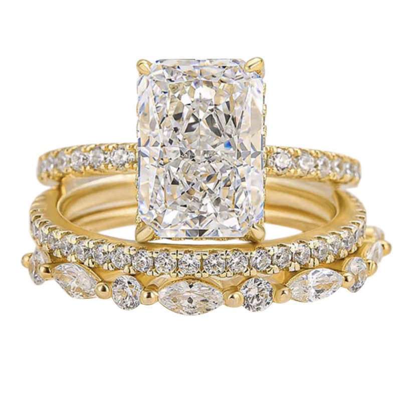 Gold Plated Coppers925Sterling - Moissanite Ring บทวิจารณ์และราคา