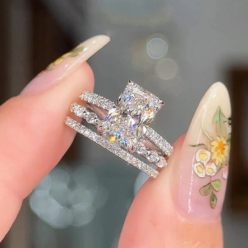 Gold Plated Coppers925Sterling - Moissanite Ring บทวิจารณ์และราคา