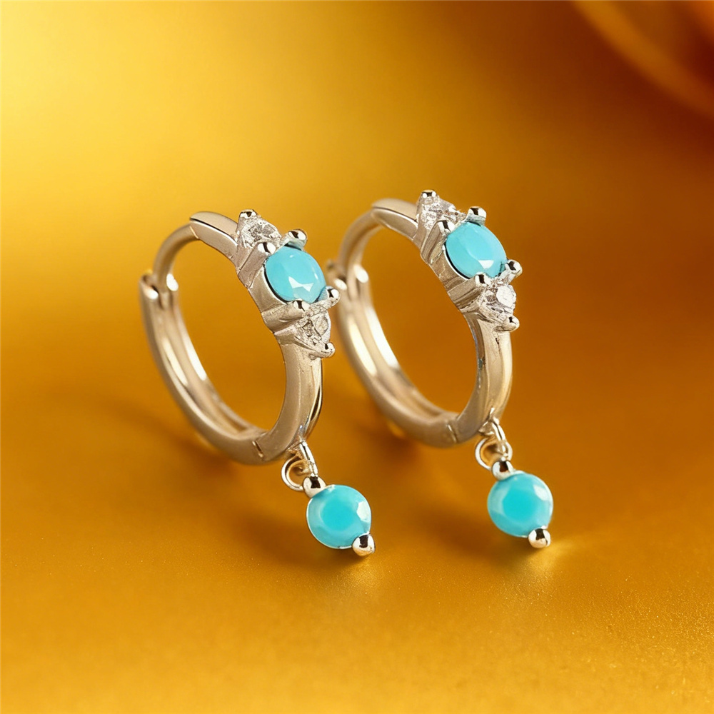 Cute Female Simulated Turquois - Turquoise Stone Ring บทวิจารณ์และราคา