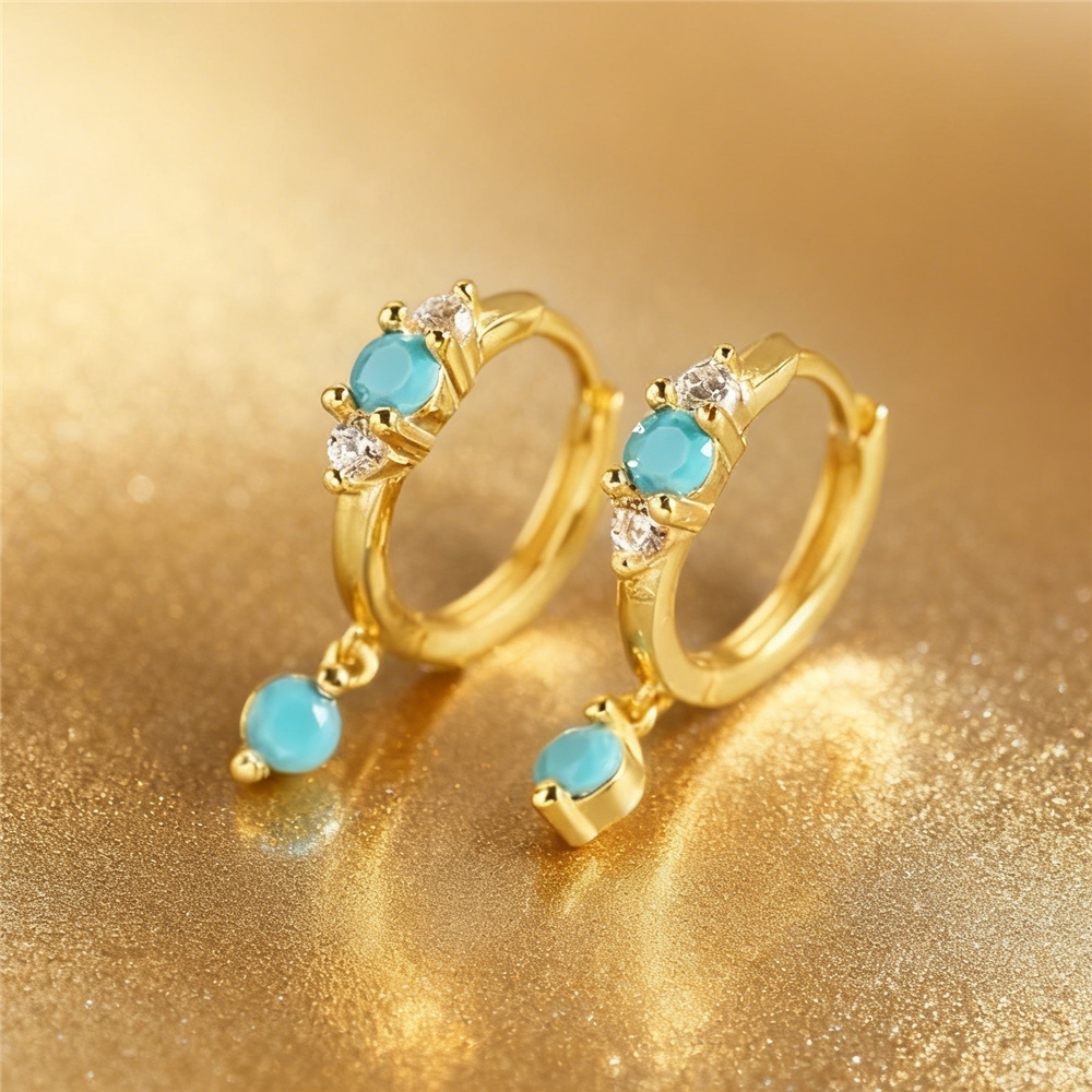 Cute Female Simulated Turquois - Turquoise Stone Ring บทวิจารณ์และราคา