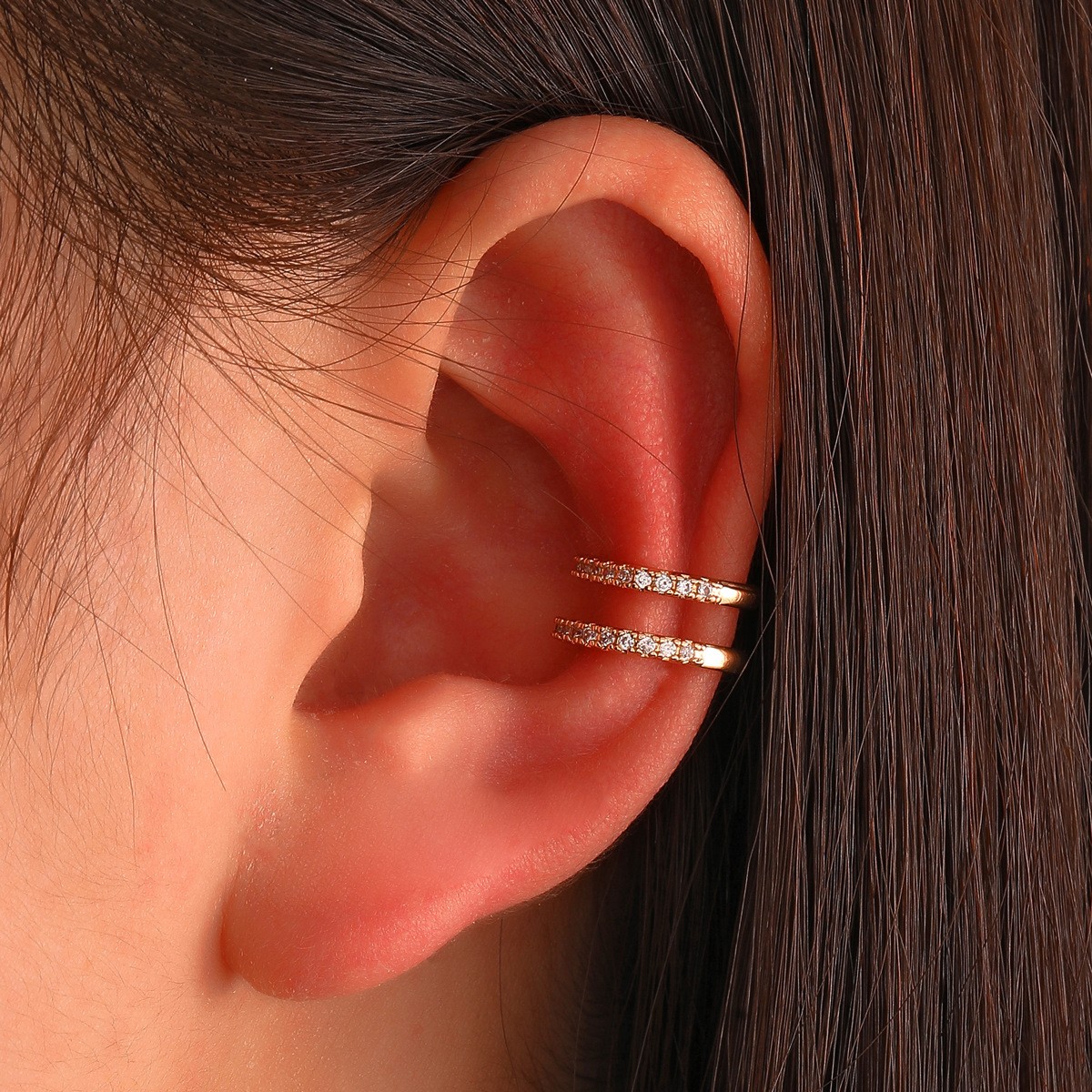 Korean Crystal Ear Clip Earrin - Ear Cuff No Piercing บทวิจารณ์และราคา