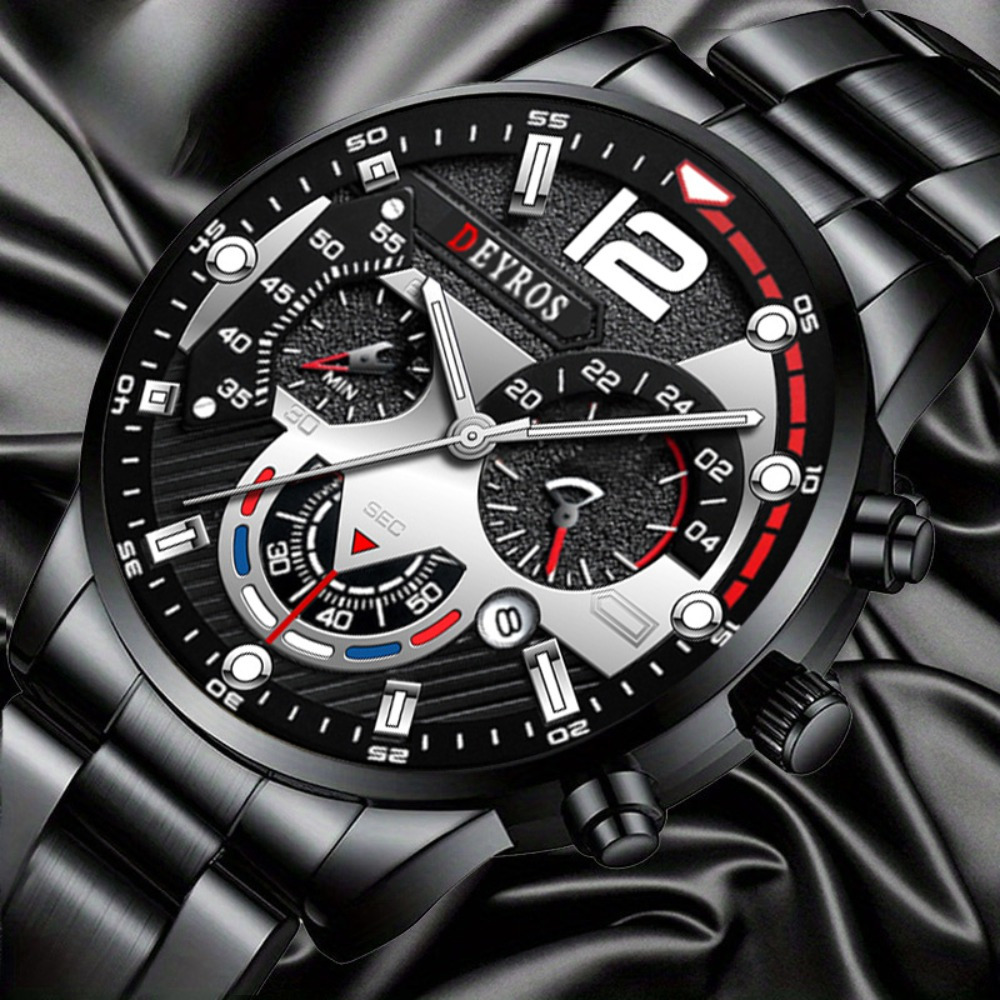 3pcs/set Fashion Men's Watch B - Best Jewelry Watches For Men บทวิจารณ์และราคา