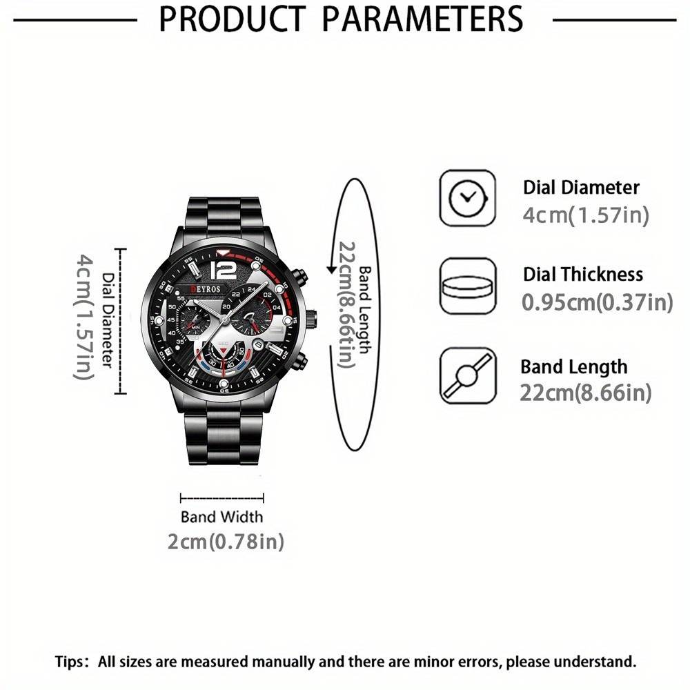 3pcs/set Fashion Men's Watch B - Best Jewelry Watches For Men บทวิจารณ์และราคา
