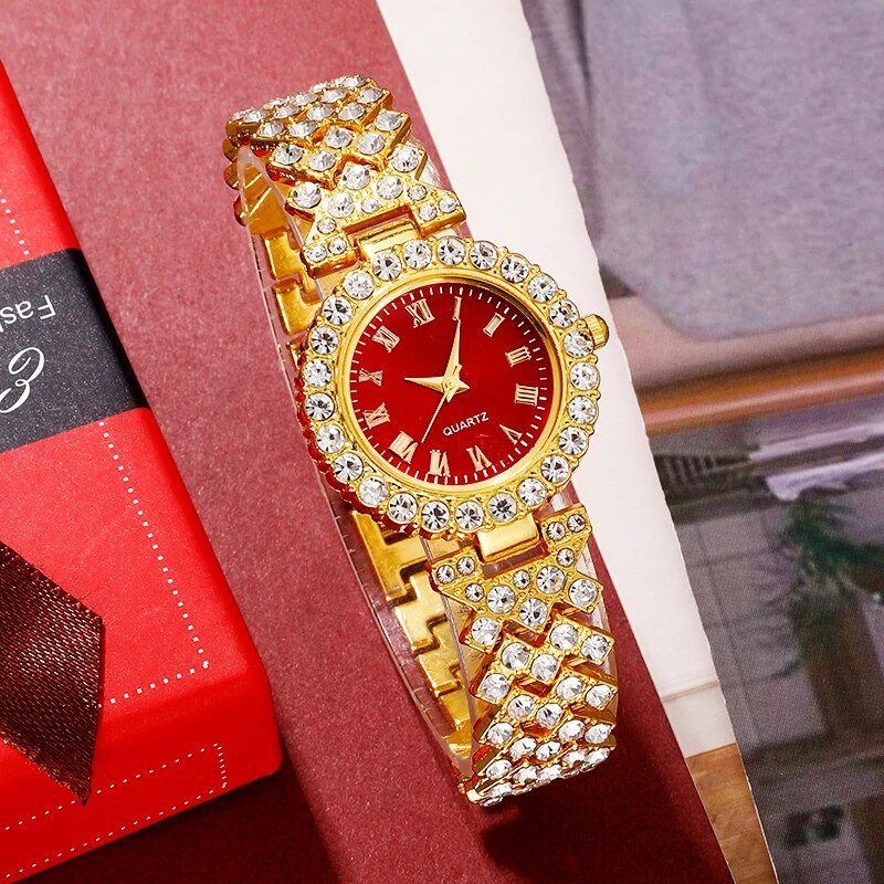 Golden Luxury Watch Women Ring - Jewelry Clasp Watches บทวิจารณ์และราคา