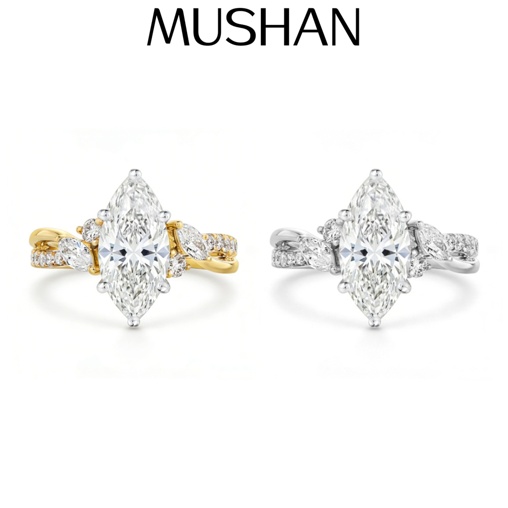 MUSHAN Custom Jewelry 925 Ster - Moissanite Ring บทวิจารณ์และราคา