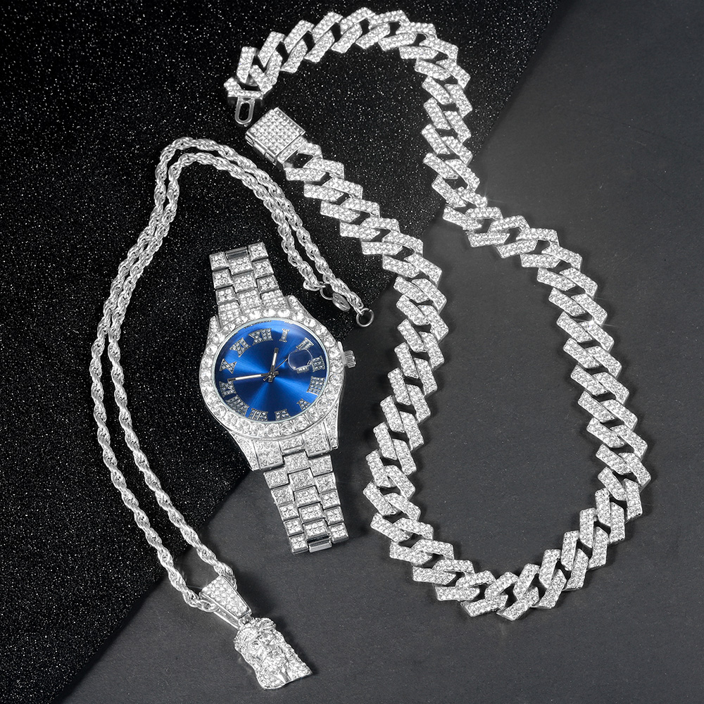 Men's Hip-hop Watch Jewelry Se - Jewelry Clasp Watches บทวิจารณ์และราคา