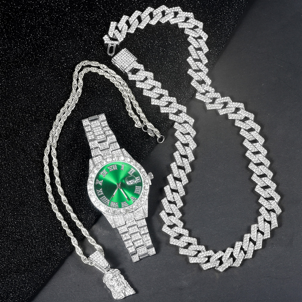 Men's Hip-hop Watch Jewelry Se - Jewelry Clasp Watches บทวิจารณ์และราคา