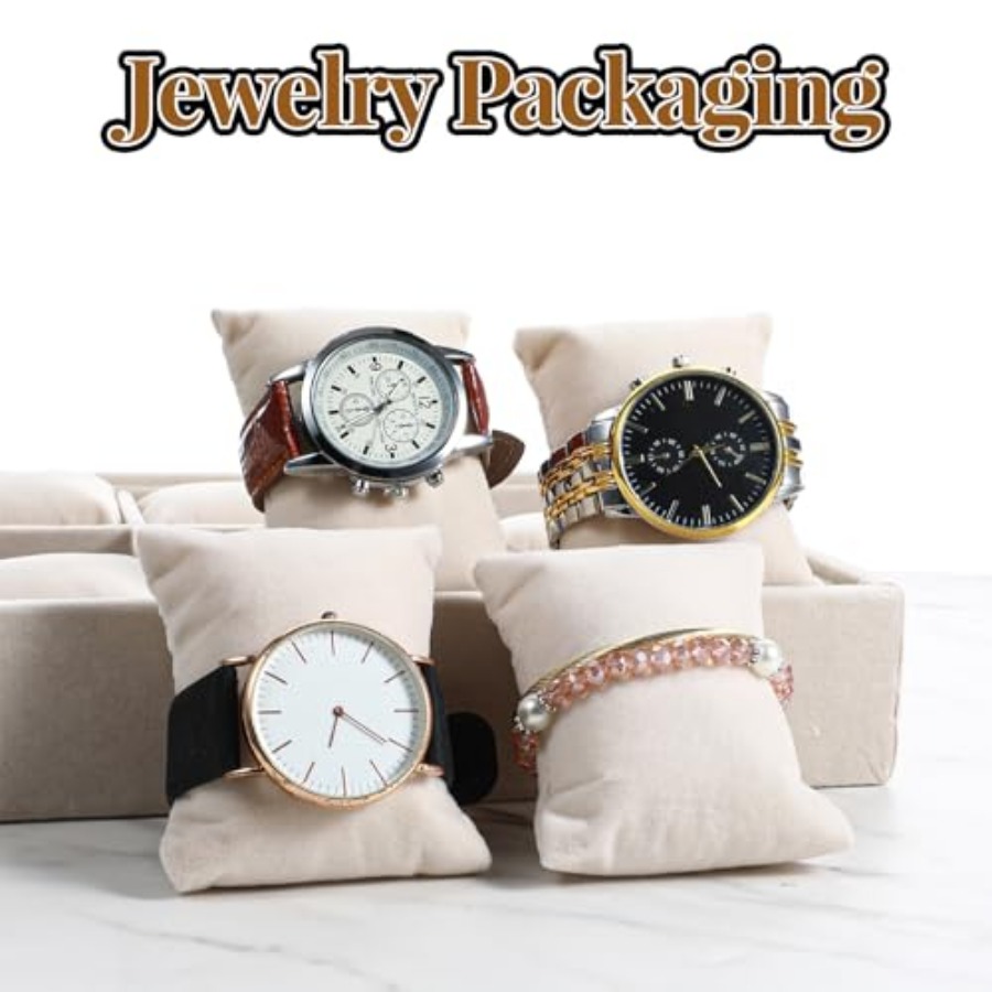 2 Pcs Beige Velvet Jewelry Org - Jewelry Watches Box บทวิจารณ์และราคา