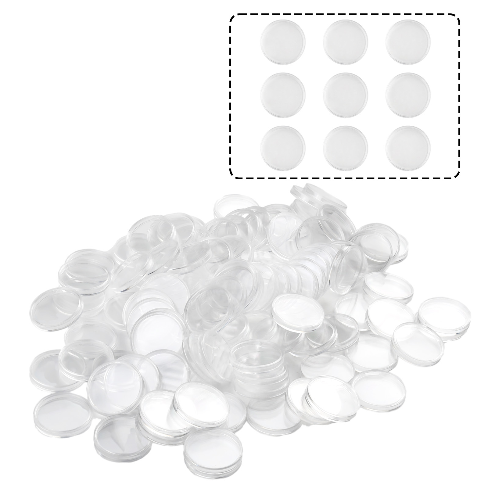 100Pcs Transparent Plastic Rou - Collectors Coins Jewelry & Watches Of Smithtown Photos บทวิจารณ์และราคา