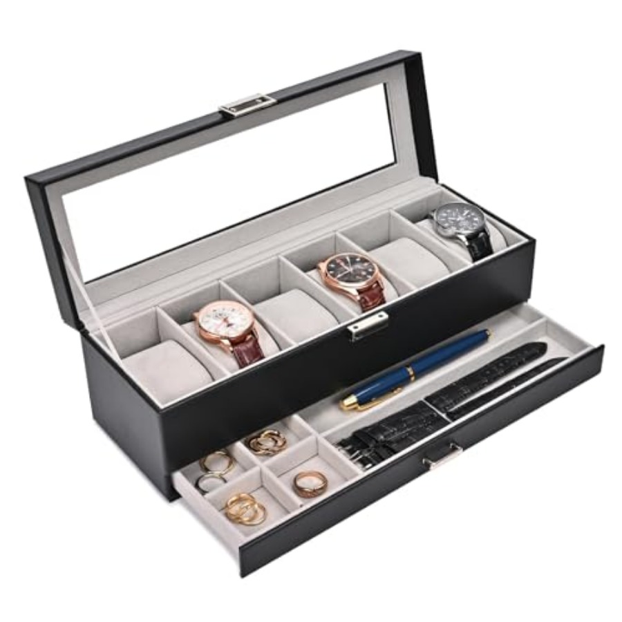 Watch Box, 6 Slot Watches Disp - Jewelry Watches Box บทวิจารณ์และราคา