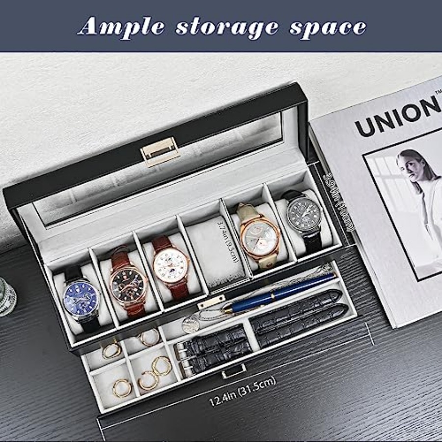 Watch Box, 6 Slot Watches Disp - Jewelry Watches Box บทวิจารณ์และราคา