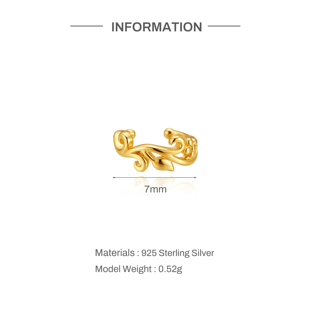 Aide 925 Sterling Silver Gold  - Ear Cuff No Piercing บทวิจารณ์และราคา