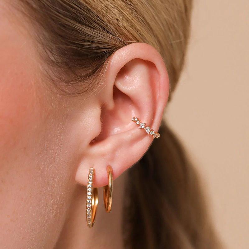 1PC Plated 24K Gold Mono Clip  - Ear Cuff No Piercing บทวิจารณ์และราคา