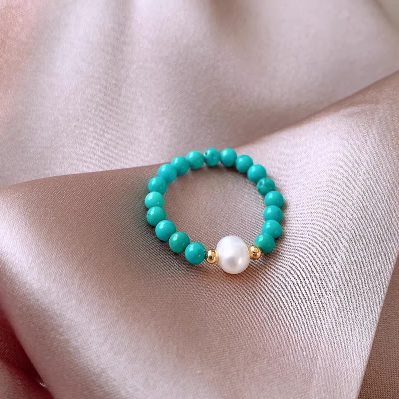 New Arrival Trendy Natural Fre - Turquoise Stone Ring บทวิจารณ์และราคา