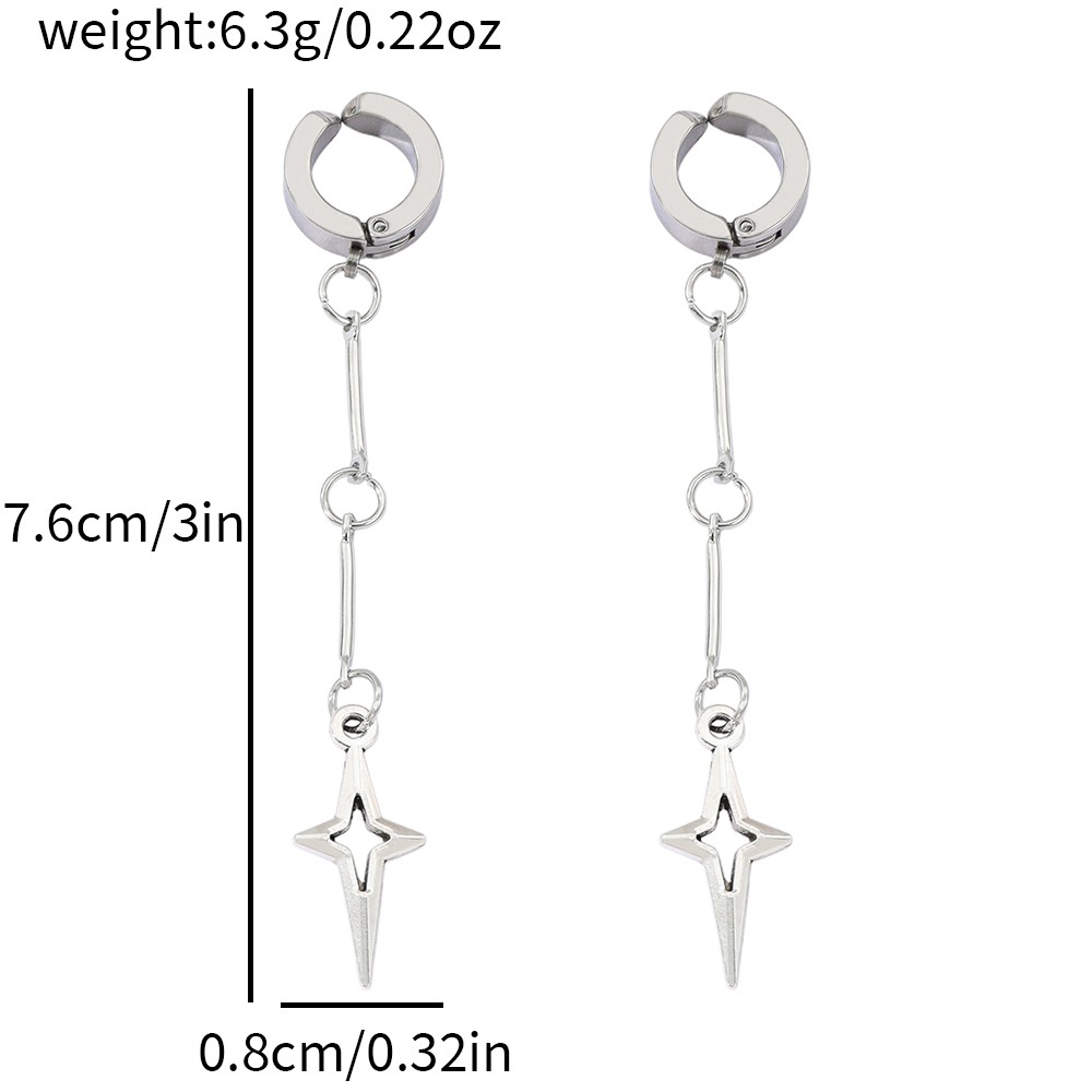 Gothic Jewelry Cross Star Drop - Drop Earrings บทวิจารณ์และราคา