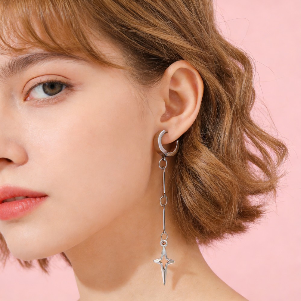Gothic Jewelry Cross Star Drop - Drop Earrings บทวิจารณ์และราคา