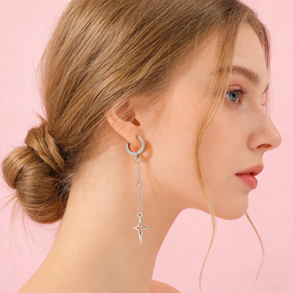 Gothic Jewelry Cross Star Drop - Drop Earrings บทวิจารณ์และราคา