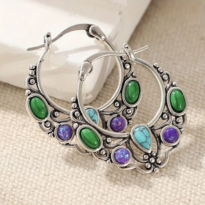 Bohemian Style Synthetic Turqu - Turquoise Stone Ring บทวิจารณ์และราคา