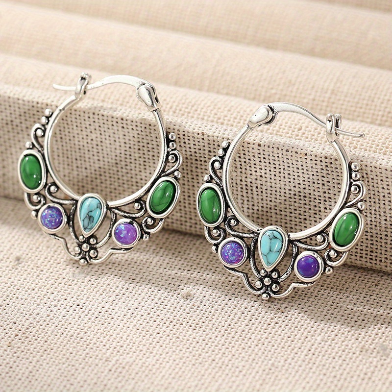 Bohemian Style Synthetic Turqu - Turquoise Stone Ring บทวิจารณ์และราคา