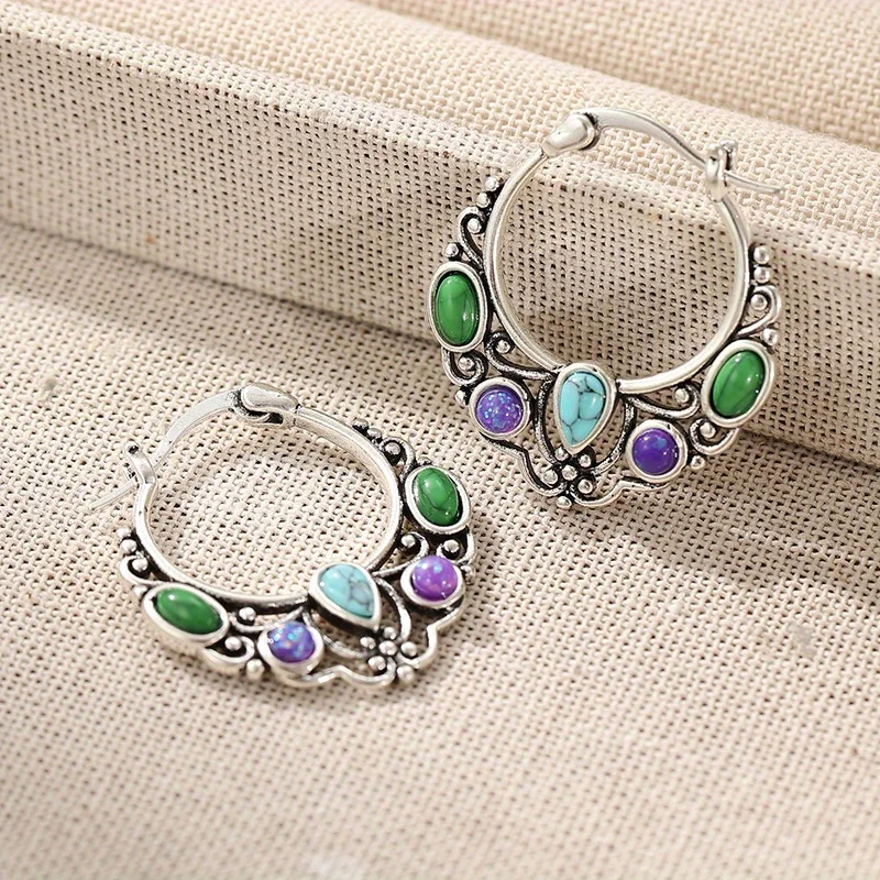 Bohemian Style Synthetic Turqu - Turquoise Stone Ring บทวิจารณ์และราคา