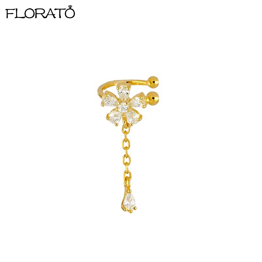 1PCS 18K Gold Earings Clip on  - Ear Cuff No Piercing บทวิจารณ์และราคา