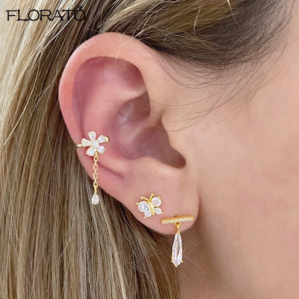 1PCS 18K Gold Earings Clip on  - Ear Cuff No Piercing บทวิจารณ์และราคา