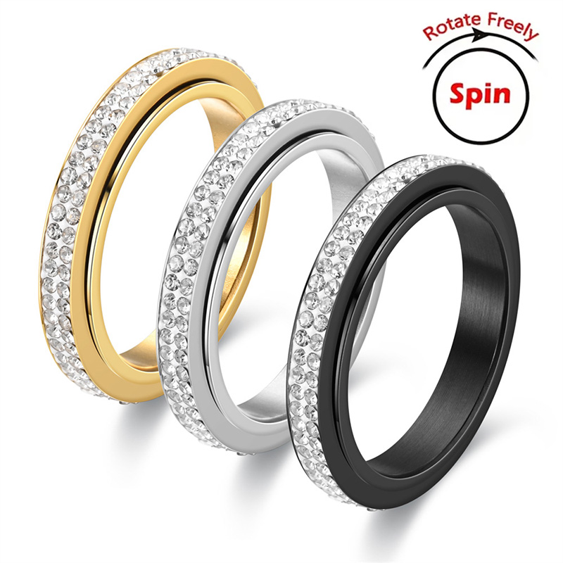 2 Row Anxiety Ring Rotary Ther - Moissanite Ring บทวิจารณ์และราคา