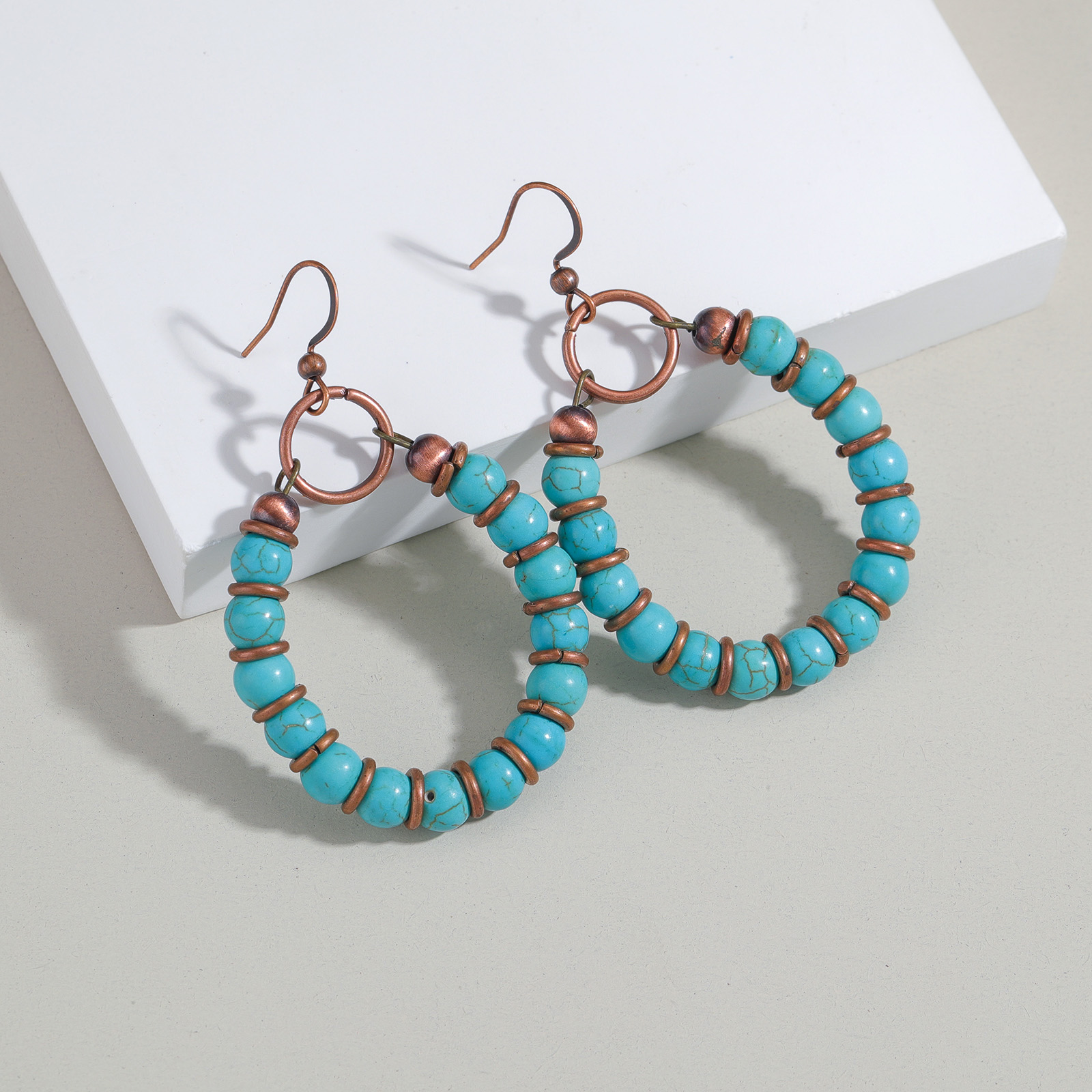 Bohemian style turquoise bead  - Turquoise Stone Ring บทวิจารณ์และราคา