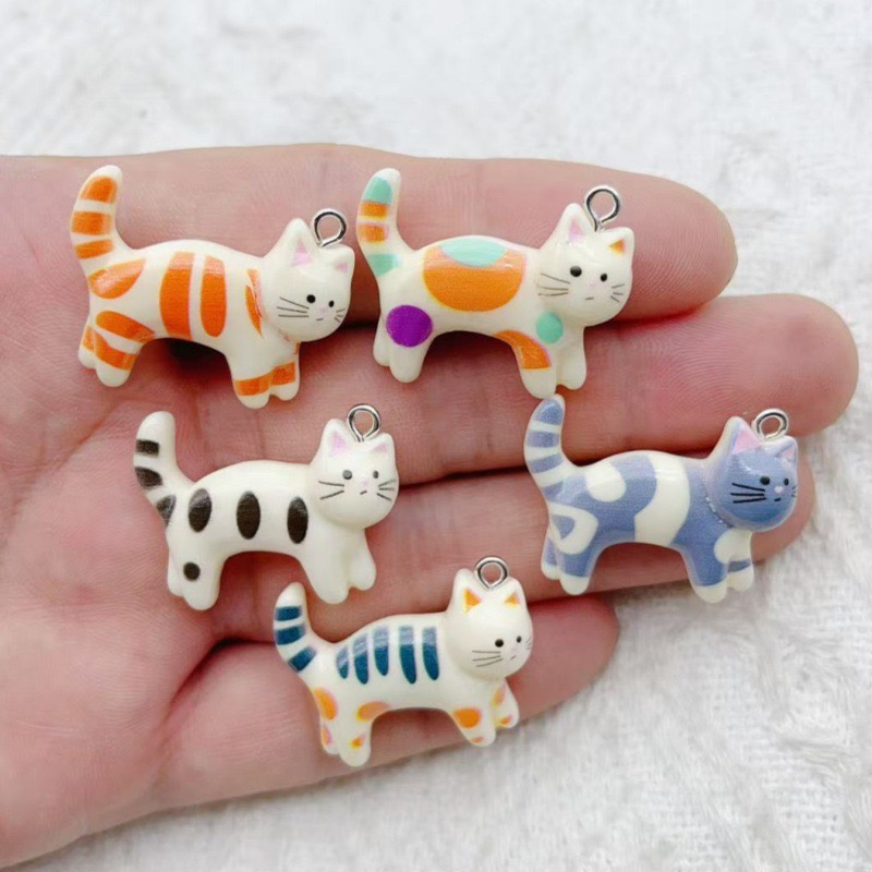10pcs resin cartoon cat animal - Drop Earrings บทวิจารณ์และราคา