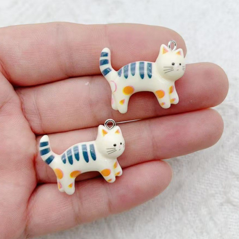 10pcs resin cartoon cat animal - Drop Earrings บทวิจารณ์และราคา
